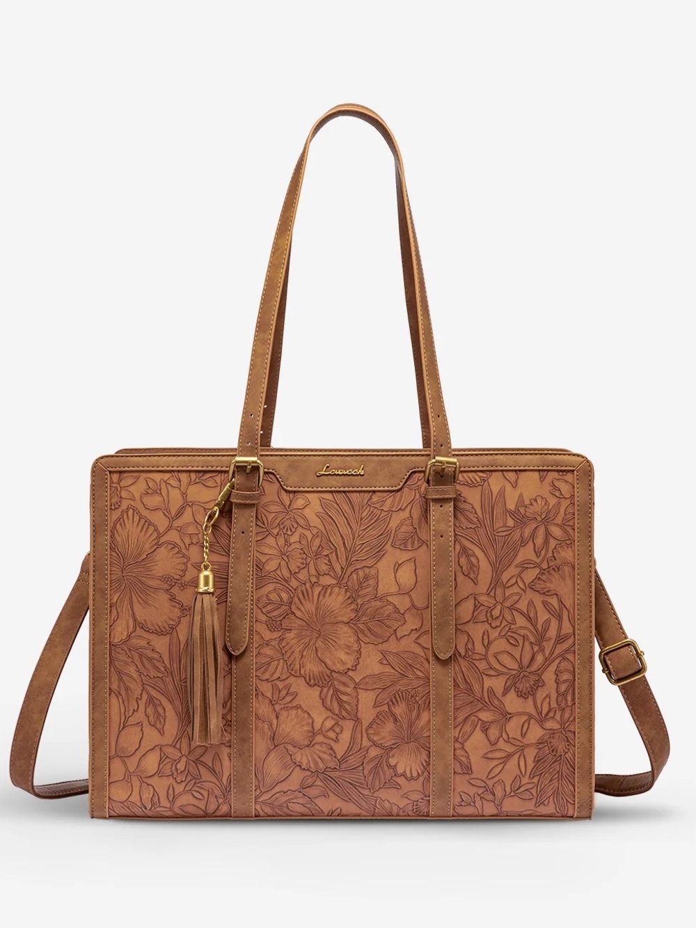 LOVEVOOK Embossed Leather Laptop
Tote bag with tassel